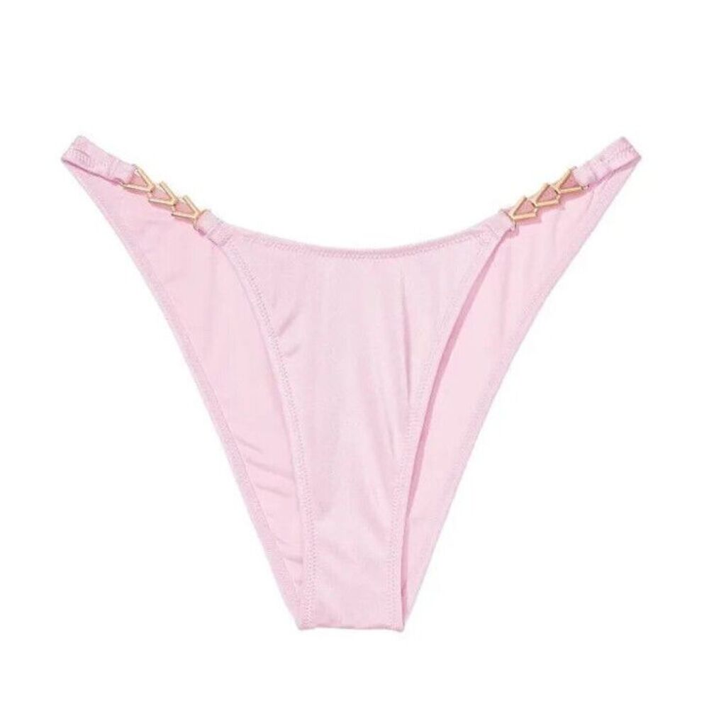 NWT Victoria's Secret Swim - Gold V Chain Strap Bikini Bottom Sz M - Lusty Lilac